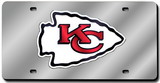Kansas City Chiefs Laser Cut Silver License Plate