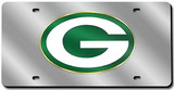 Green Bay Packers Laser Cut Silver License Plate