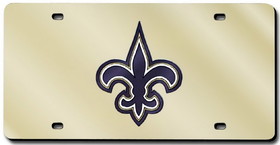New Orleans Saints License Plate Laser Cut Gold