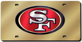 San Francisco 49ers Laser Cut Gold License Plate