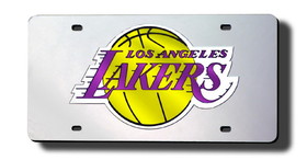 Los Angeles Lakers License Plate Laser Cut Silver