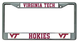 Virginia Tech Hokies License Plate Frame Chrome