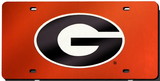 Georgia Bulldogs Red Laser Cut License Plate