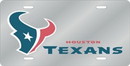 Houston Texans Laser Cut Silver License Plate