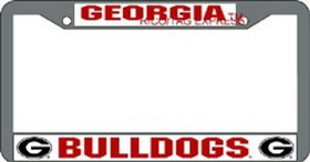 Georgia Bulldogs License Plate Frame Chrome