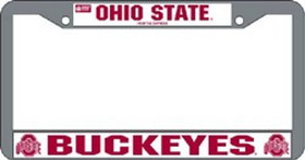 Ohio State Buckeyes License Plate Frame Chrome