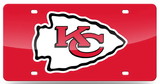 Kansas City Chiefs Laser Cut Red License Plate