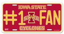 Iowa State Cyclones License Plate - #1 Fan