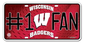 Wisconsin Badgers License Plate - #1 Fan