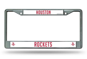 Houston Rockets License Plate Frame Chrome