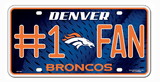Denver Broncos License Plate - #1 Fan