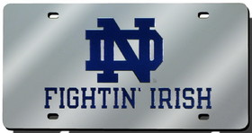 Notre Dame Fighting Irish License Plate Laser Cut Silver