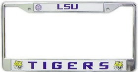LSU Tigers License Plate Frame Chrome
