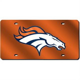 Denver Broncos Laser Cut Orange License Plate