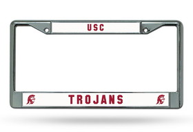 USC Trojans License Plate Frame Chrome