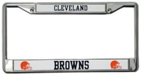 Cleveland Browns License Plate Frame Chrome