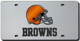Cleveland Browns Laser Cut Silver License Plate
