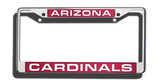 Arizona Cardinals License Plate Frame Laser Cut Chrome