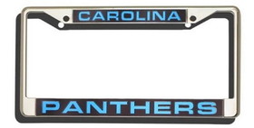Carolina Panthers License Plate Frame Laser Cut Chrome