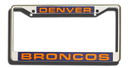 Denver Broncos Laser Cut Chrome License Plate Frame
