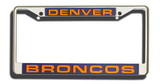 Denver Broncos Laser Cut Chrome License Plate Frame