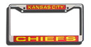 Kansas City Chiefs Laser Cut Chrome License Plate Frame