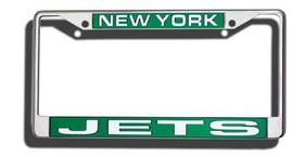 New York Jets License Plate Frame Laser Cut Chrome