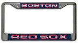 Boston Red Sox Laser Cut Chrome License Plate Frame