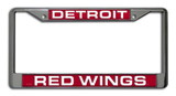 Detroit Red Wings License Plate Frame Laser Cut Chrome