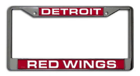 Detroit Red Wings License Plate Frame Laser Cut Chrome
