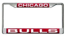 Chicago Bulls License Plate Frame Laser Cut Chrome