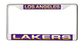 Los Angeles Lakers License Plate Frame Laser Cut Chrome