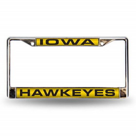 Iowa Hawkeyes Laser Cut Chrome License Plate Frame