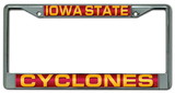 Iowa State Cyclones Laser Cut Chrome License Plate Frame