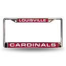 Louisville Cardinals License Plate Frame Laser Cut Chrome