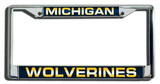 Michigan Wolverines License Plate Frame Laser Cut Chrome