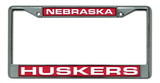 Nebraska Cornhuskers License Plate Frame Laser Cut Chrome