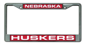 Nebraska Cornhuskers License Plate Frame Laser Cut Chrome