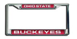 Ohio State Buckeyes Laser Cut Chrome License Plate Frame