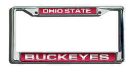 Ohio State Buckeyes License Plate Frame Laser Cut Chrome