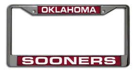 Oklahoma Sooners License Plate Frame Laser Cut Chrome