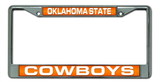 Oklahoma State Cowboys Laser Cut Chrome License Plate Frame