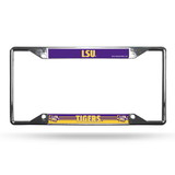 LSU Tigers License Plate Frame Chrome EZ View