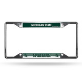 Michigan State Spartans License Plate Frame Chrome EZ View