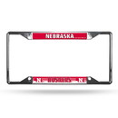 Nebraska Cornhuskers License Plate Frame Chrome EZ View