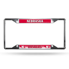 Nebraska Cornhuskers License Plate Frame Chrome EZ View