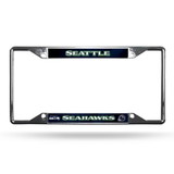 Seattle Seahawks License Plate Frame Chrome EZ View