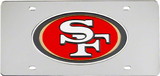 San Francisco 49ers Laser Cut Silver License Plate