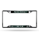 New York Jets License Plate Frame Chrome EZ View