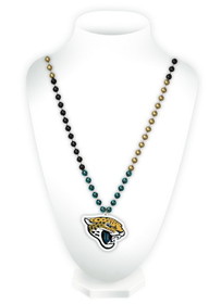 Jacksonville Jaguars Mardi Gras Beads with Medallion